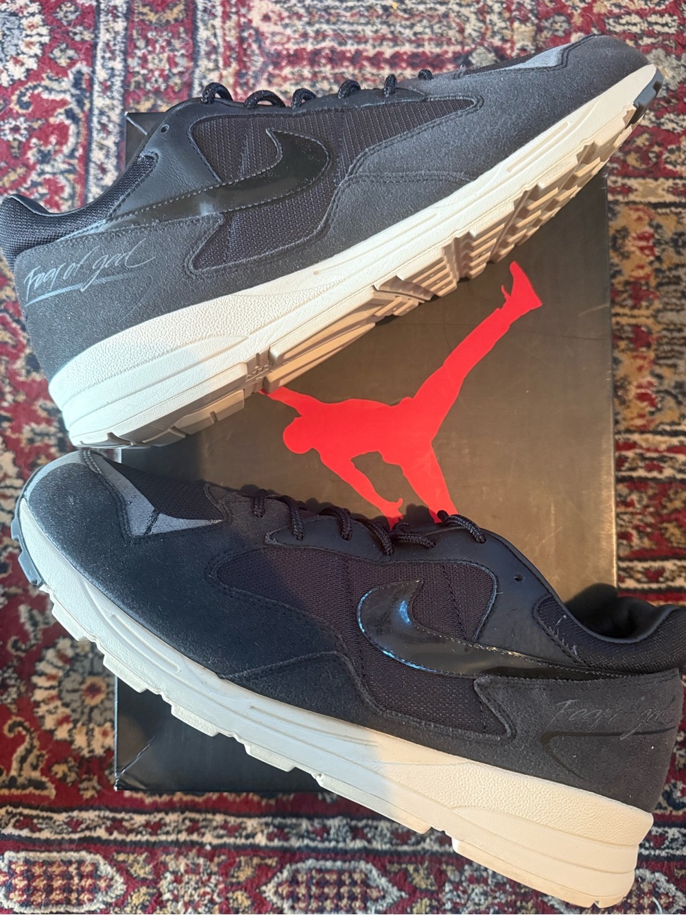 Nike Air Skylon 2 Fear of God Black Sail and White Low-Top Sneakers